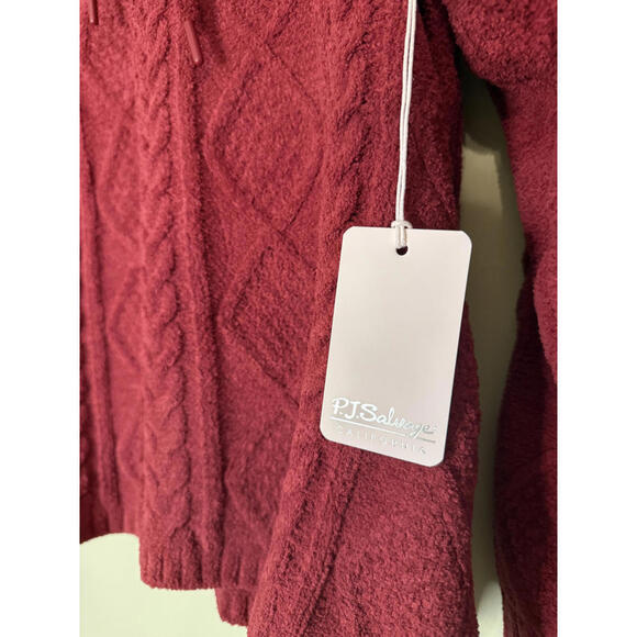 NWT! PJ Salvage Cozy Cable Knit Chenille Hoodie Size Medium - Picture 3 of 7
